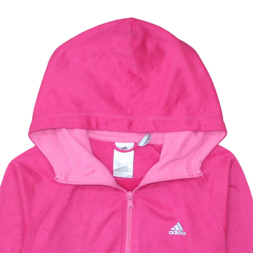 Adidas Women’s Pink Full Zip Hoodie Size Small UK 8-10 Cotton Blend
