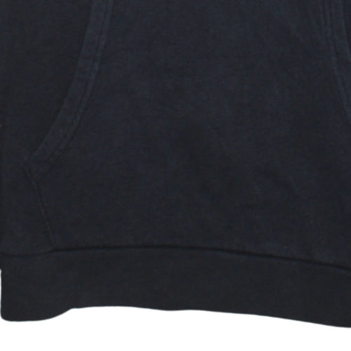 Champion Black 2XL Teens Hoodie Pullover Cotton Blend Logo Sleeve Print