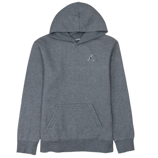 Jordan Boys Grey Pullover Hoodie Long Sleeve Athletic Sweatshirt Size M