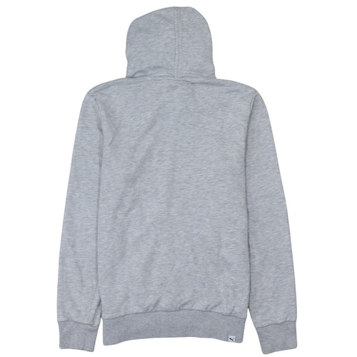 Puma Womens Grey Hoodie Large Pullover Logo Cotton Blend Casual