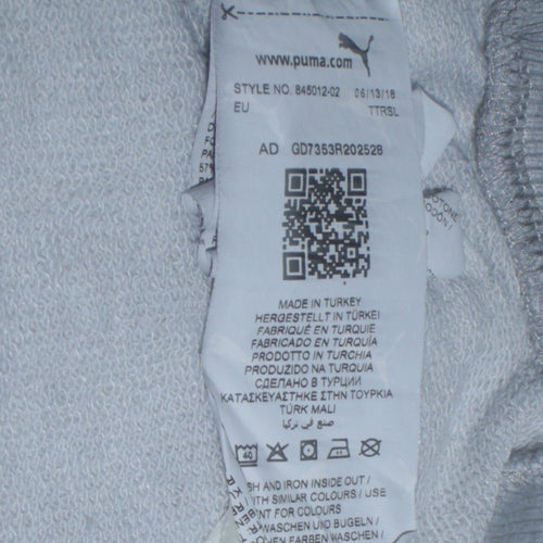 Puma Womens Grey Hoodie Large Pullover Logo Cotton Blend Casual