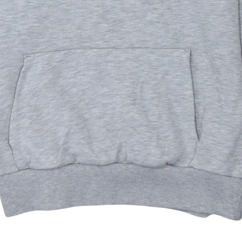 Puma Womens Grey Hoodie Large Pullover Logo Cotton Blend Casual
