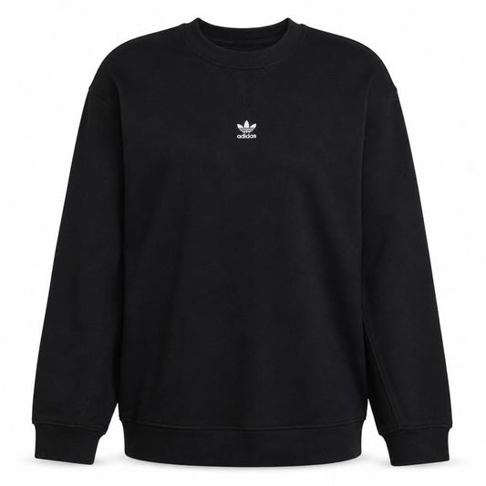 Front view of Adidas Women Black, size 10, Crew Neck Pullover Sweatshirt