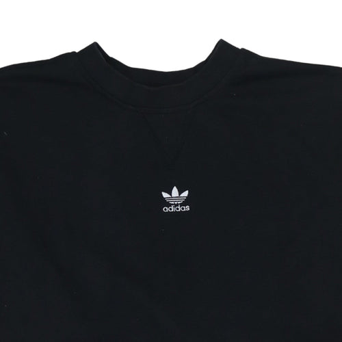 Adidas Women Black Size 10 Crew Neck Pullover Sweatshirt