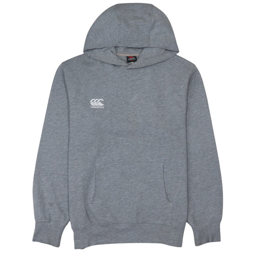Canterbury Men's Grey Pullover Hoodie Size L Logo Fleece Sweatshirt