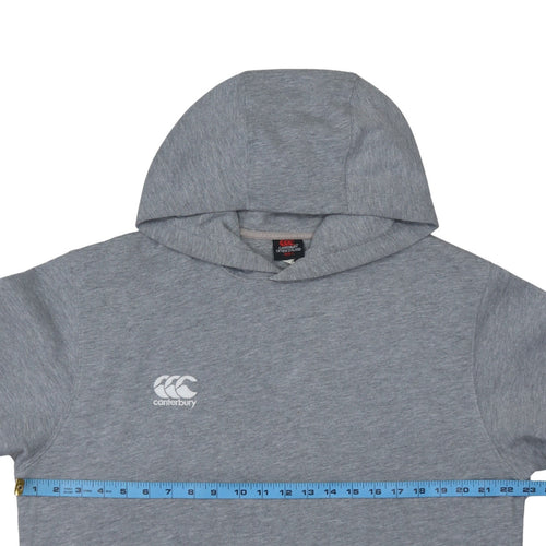 Canterbury Men's Grey Pullover Hoodie Size L Logo Fleece Sweatshirt