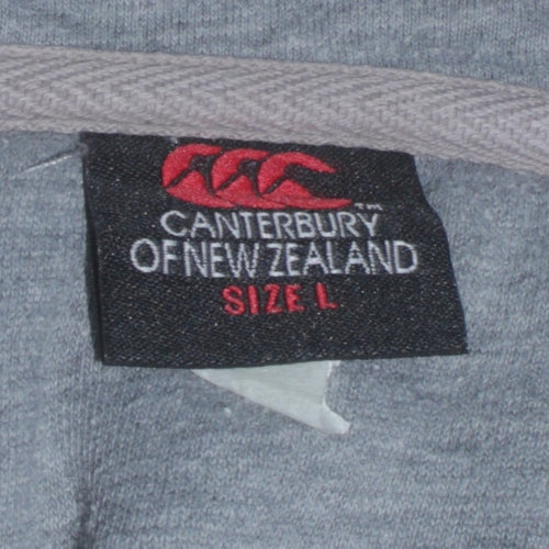 Canterbury Men's Grey Pullover Hoodie Size L Logo Fleece Sweatshirt
