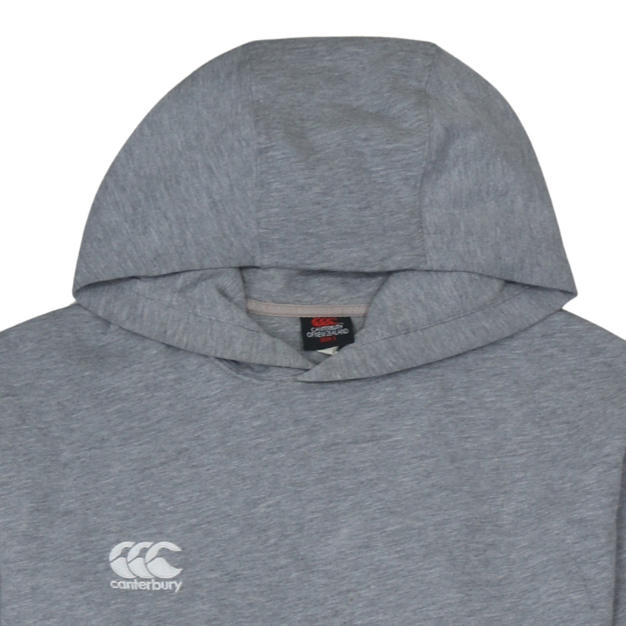 Canterbury Men's Grey Pullover Hoodie Size L Logo Fleece Sweatshirt
