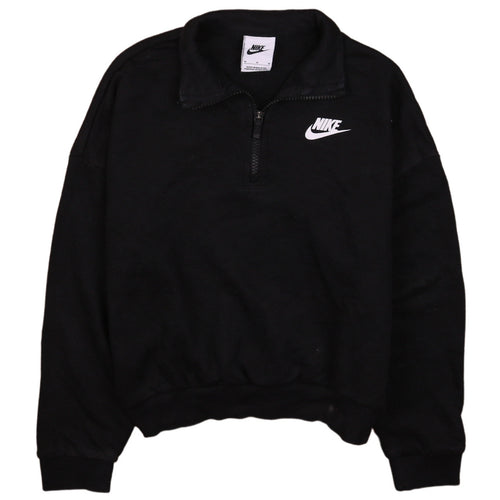 Nike Women Black Medium 1/4 Zip Pullover Sweatshirt