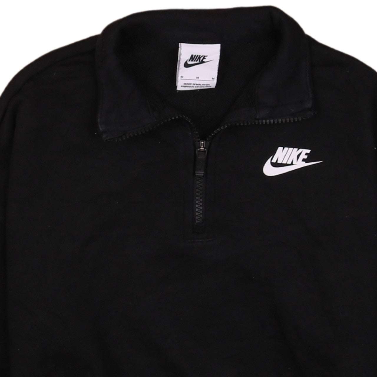 Nike Women Black Medium 1/4 Zip Pullover Sweatshirt