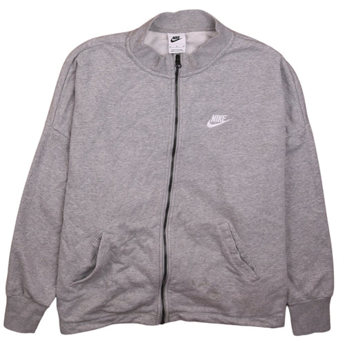 Nike Women's Grey Full Zip Sweatshirt Hoodie M - Classic Casual Style
