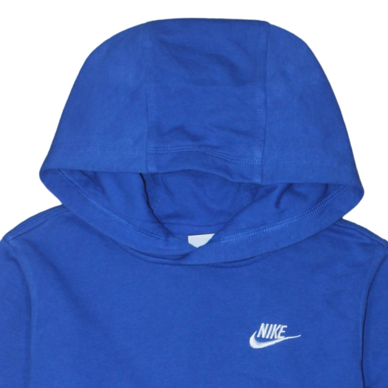 Nike Blue Pullover Hoodie Teens L Logo Cotton Blend Fleece