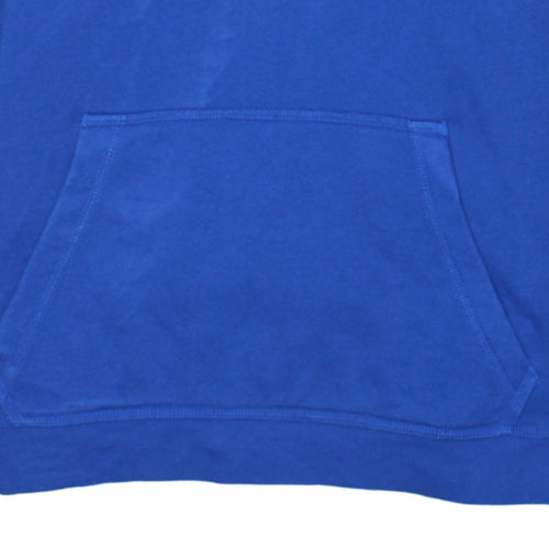 Nike Blue Pullover Hoodie Teens L Logo Cotton Blend Fleece