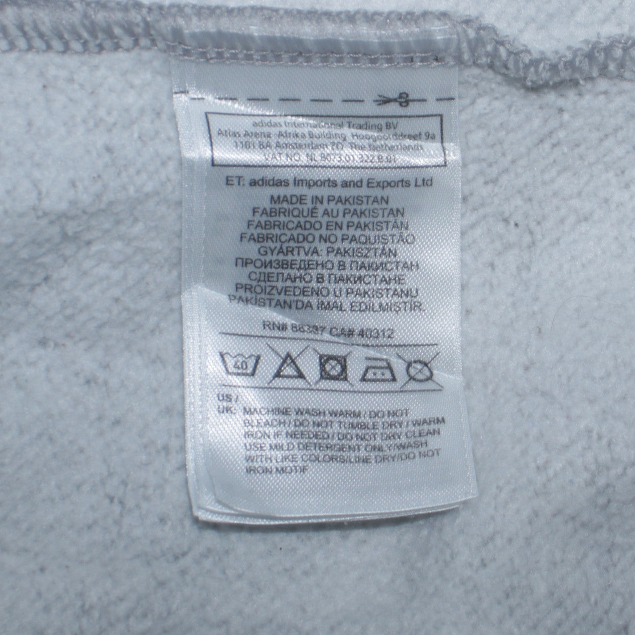 adidas Mens Grey Pullover Hoodie M Logo Fleece Sweatshirt