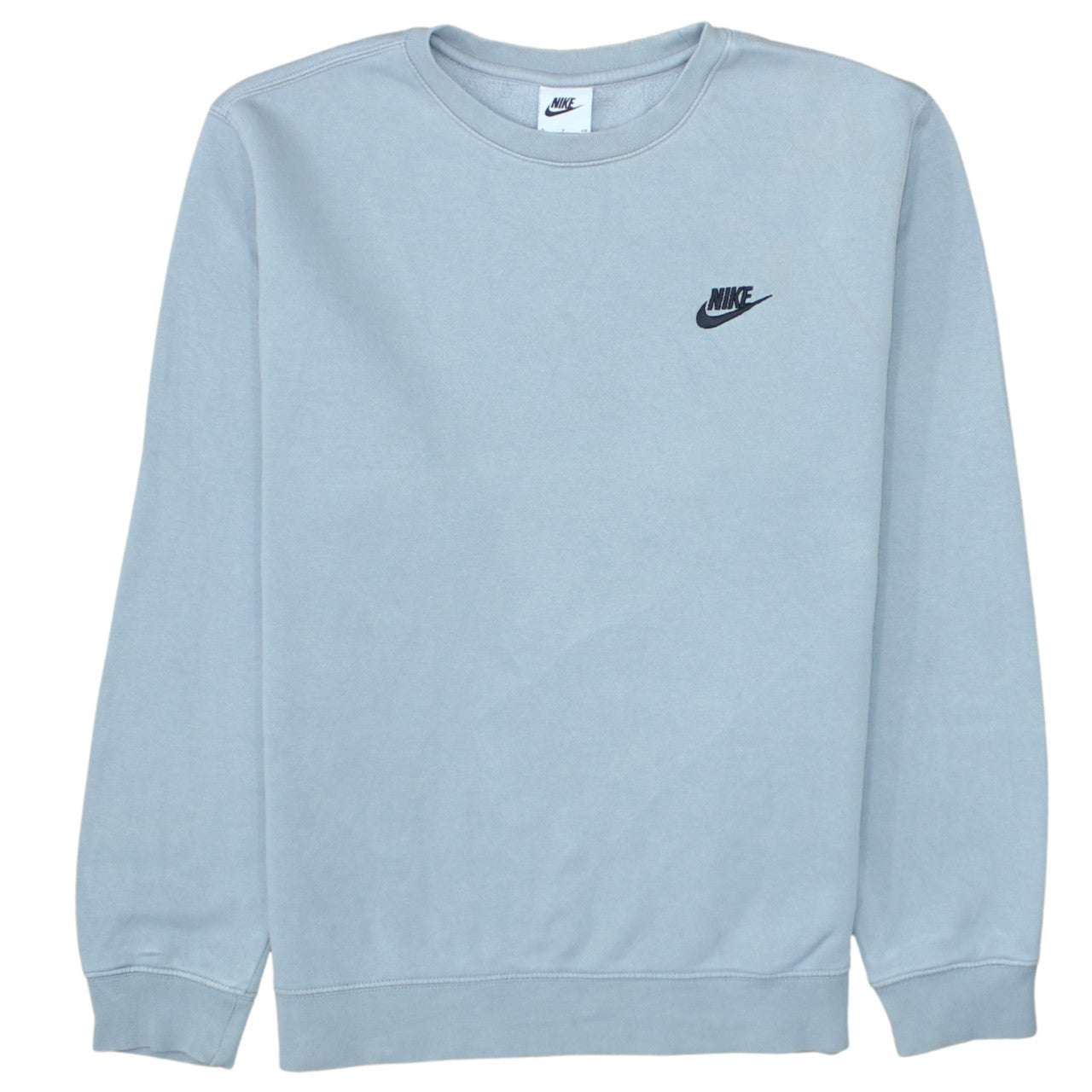 Nike Men's Blue Crew Neck Pullover Sweatshirt S Logo Cotton Blend