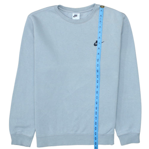 Nike Men's Blue Crew Neck Pullover Sweatshirt S Logo Cotton Blend