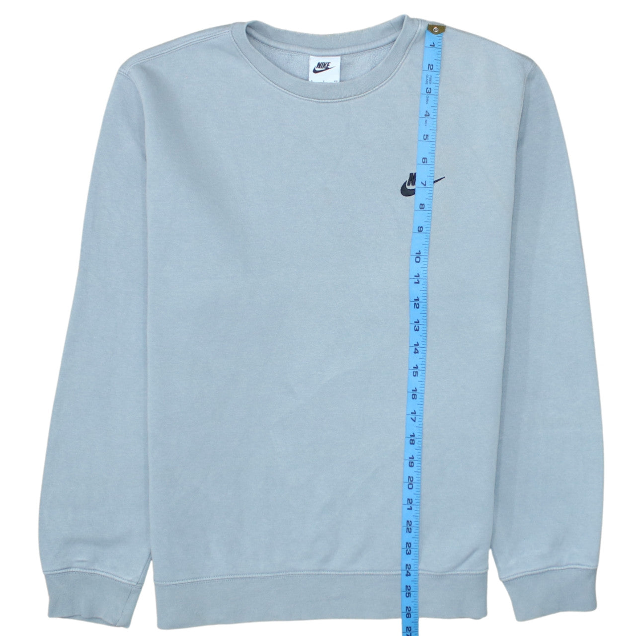 Nike Men's Blue Crew Neck Pullover Sweatshirt S Logo Cotton Blend