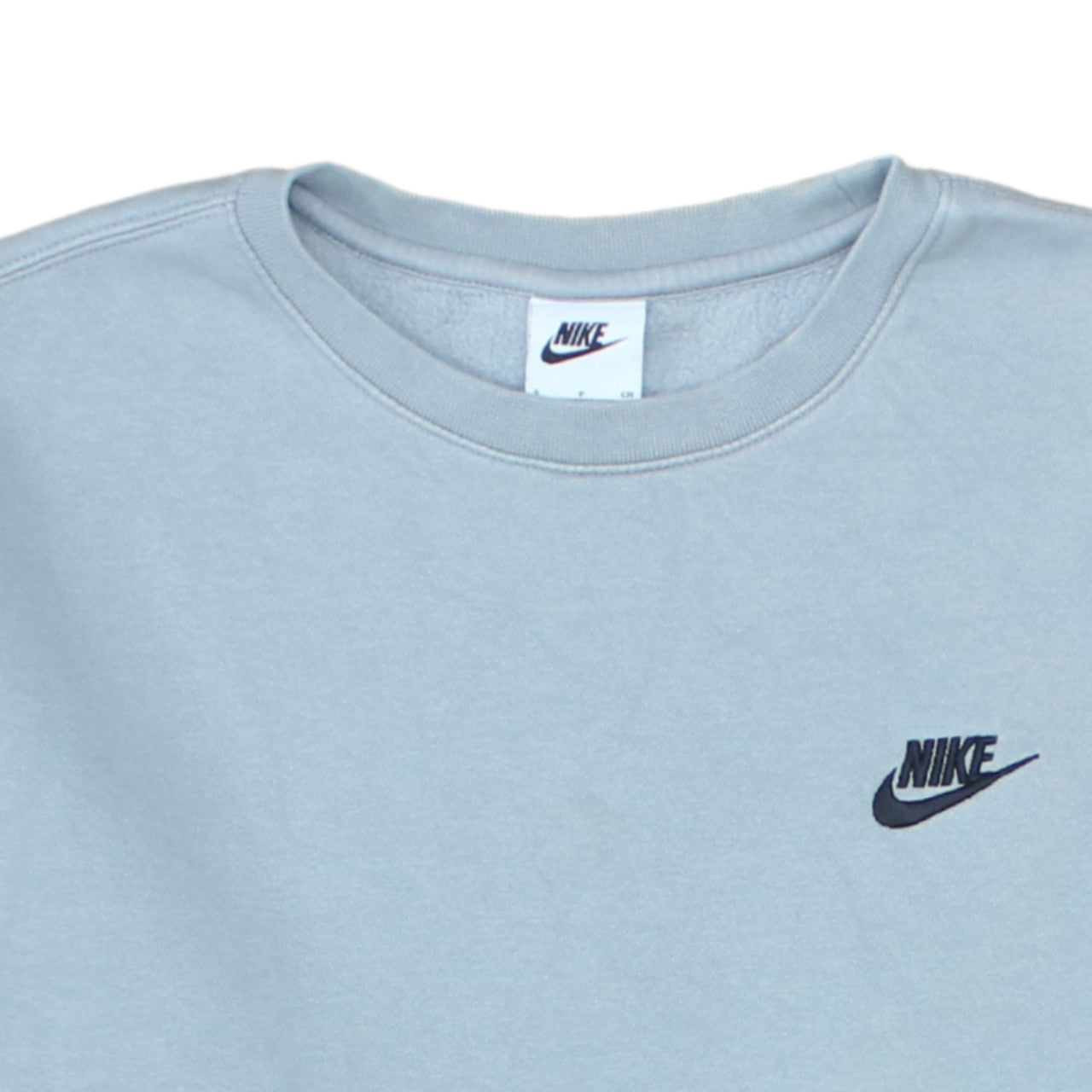 Nike Men's Blue Crew Neck Pullover Sweatshirt S Logo Cotton Blend