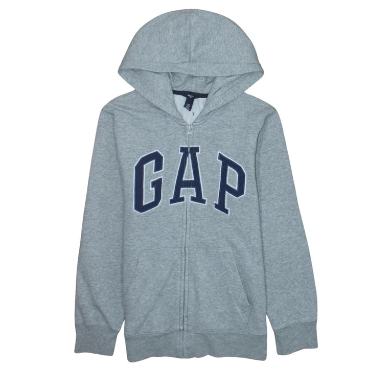GapKids Boys Grey Full Zip Hoodie Size 12 Years Cotton Blend Logo Design