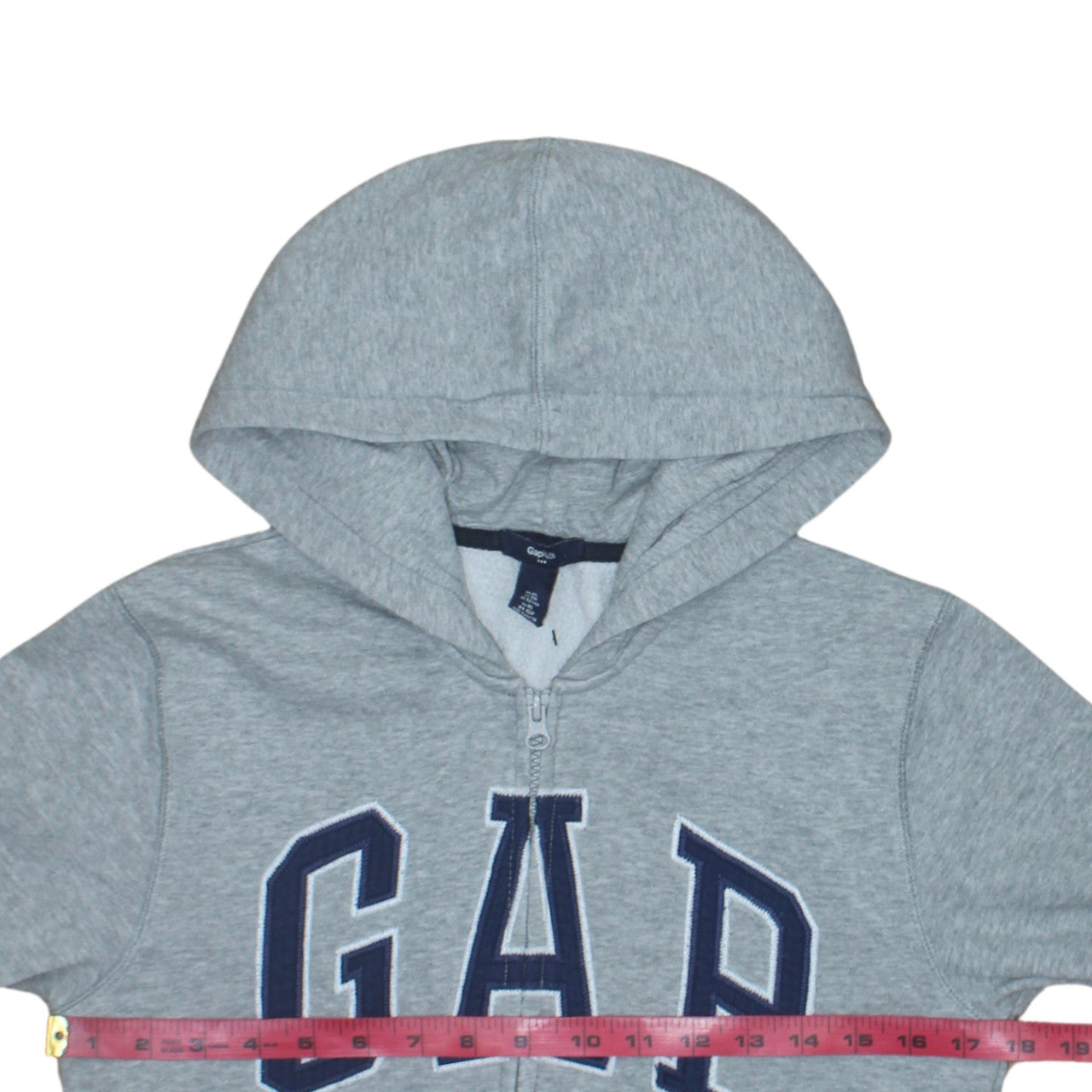GapKids Boys Grey Full Zip Hoodie Size 12 Years Cotton Blend Logo Design
