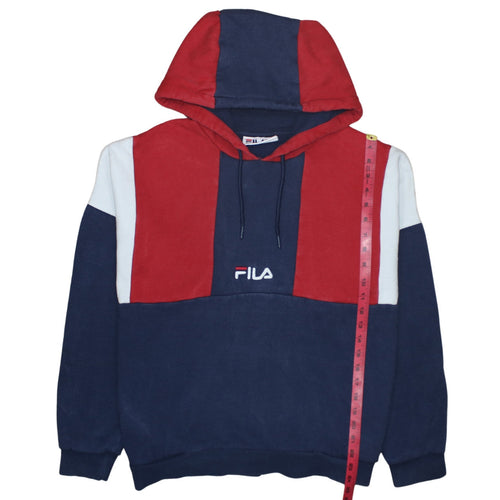 FILA Men’s Multicoloured Pullover Hoodie L Retro Sportswear