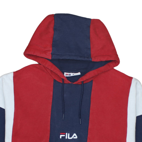 FILA Men’s Multicoloured Pullover Hoodie L Retro Sportswear