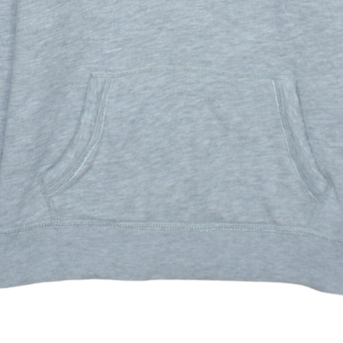 Hollister Men’s Grey Pullover Hoodie L Logo Embroidered Classic Style