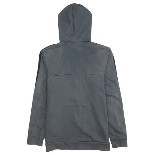Adidas Boys Grey Full Zip Hoodie Size 10-11 Years Fleece Lined Sportswear
