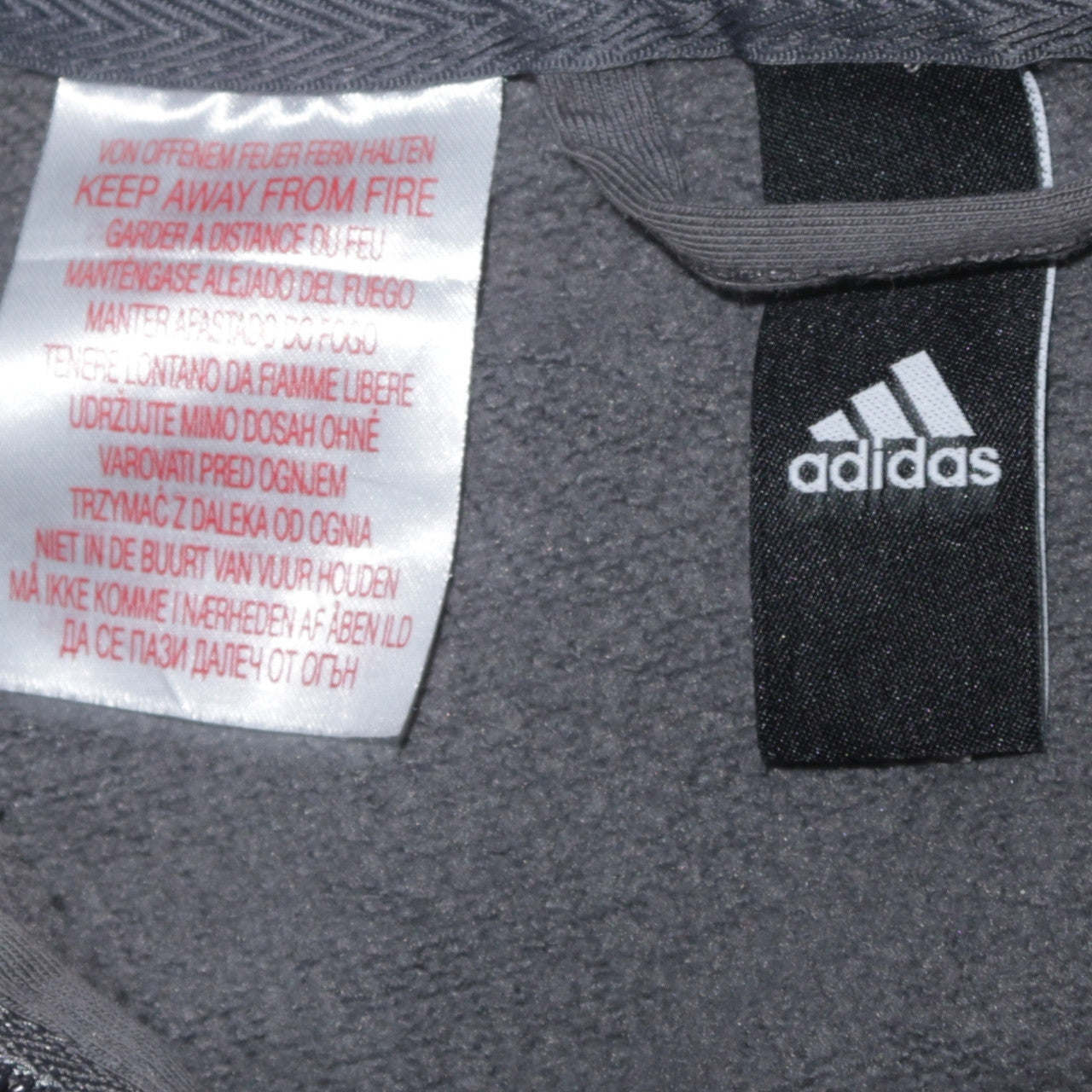 Adidas Boys Grey Full Zip Hoodie Size 10-11 Years Fleece Lined Sportswear