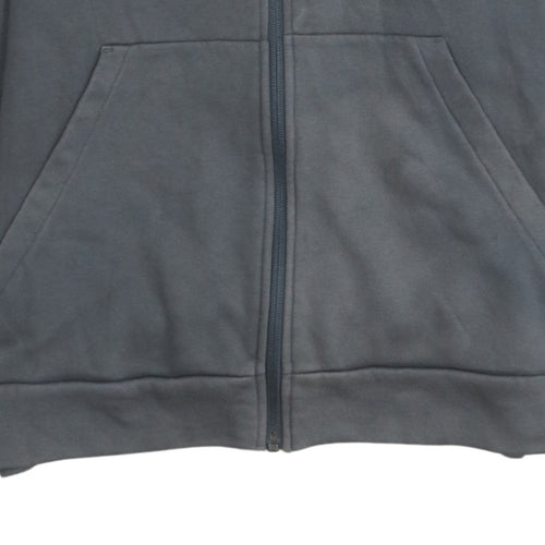 Adidas Boys Grey Full Zip Hoodie Size 10-11 Years Fleece Lined Sportswear