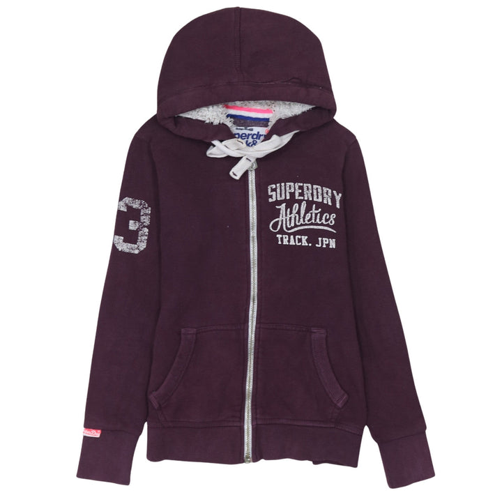 Superdry Women's Purple Full Zip Hoodie Size S Track & Field Lined