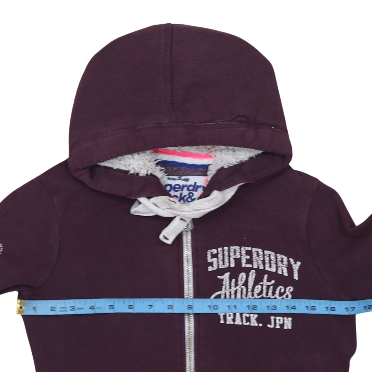 Superdry Women's Purple Full Zip Hoodie Size S Track & Field Lined