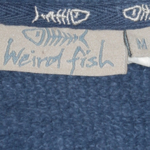 Weird Fish Men's Blue Cotton Full Zip Fleece Sweatshirt M