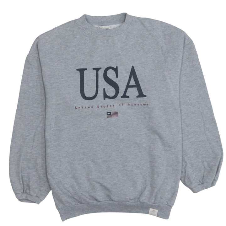 Pull&Bear Women's Grey USA Graphic Pullover Sweatshirt Size Small