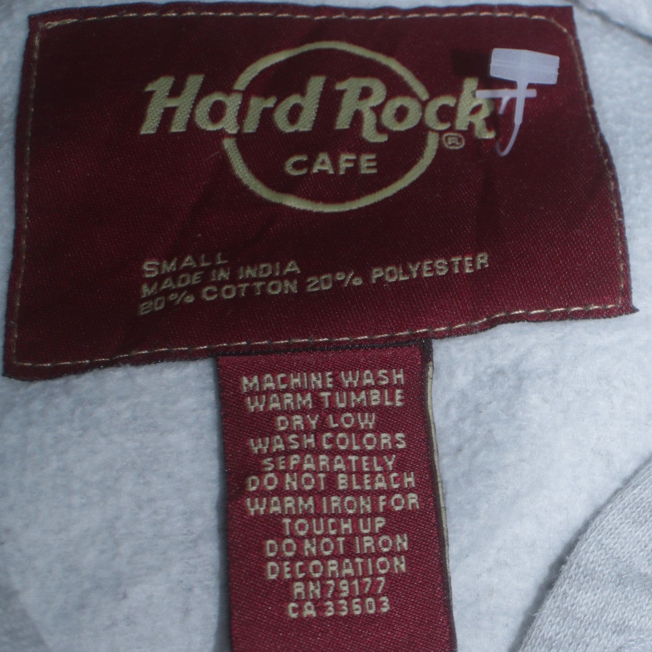 Hard Rock Cafe Madrid Grey Pullover Hoodie Unisex Small Fleece
