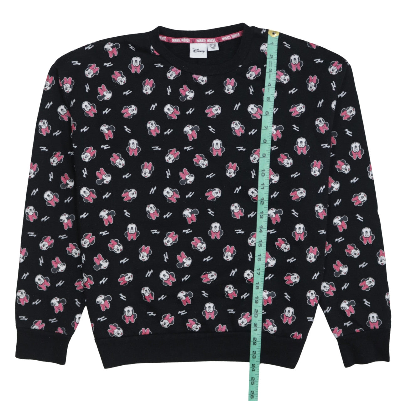 Disney Minnie Mouse Women's Black Crew Neck Pullover Sweatshirt M 12/14