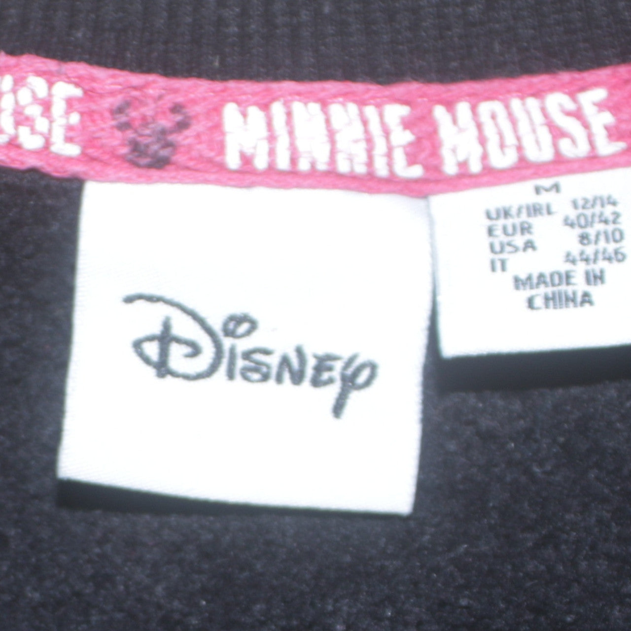 Disney Minnie Mouse Women's Black Crew Neck Pullover Sweatshirt M 12/14