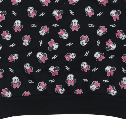 Disney Minnie Mouse Women's Black Crew Neck Pullover Sweatshirt M 12/14