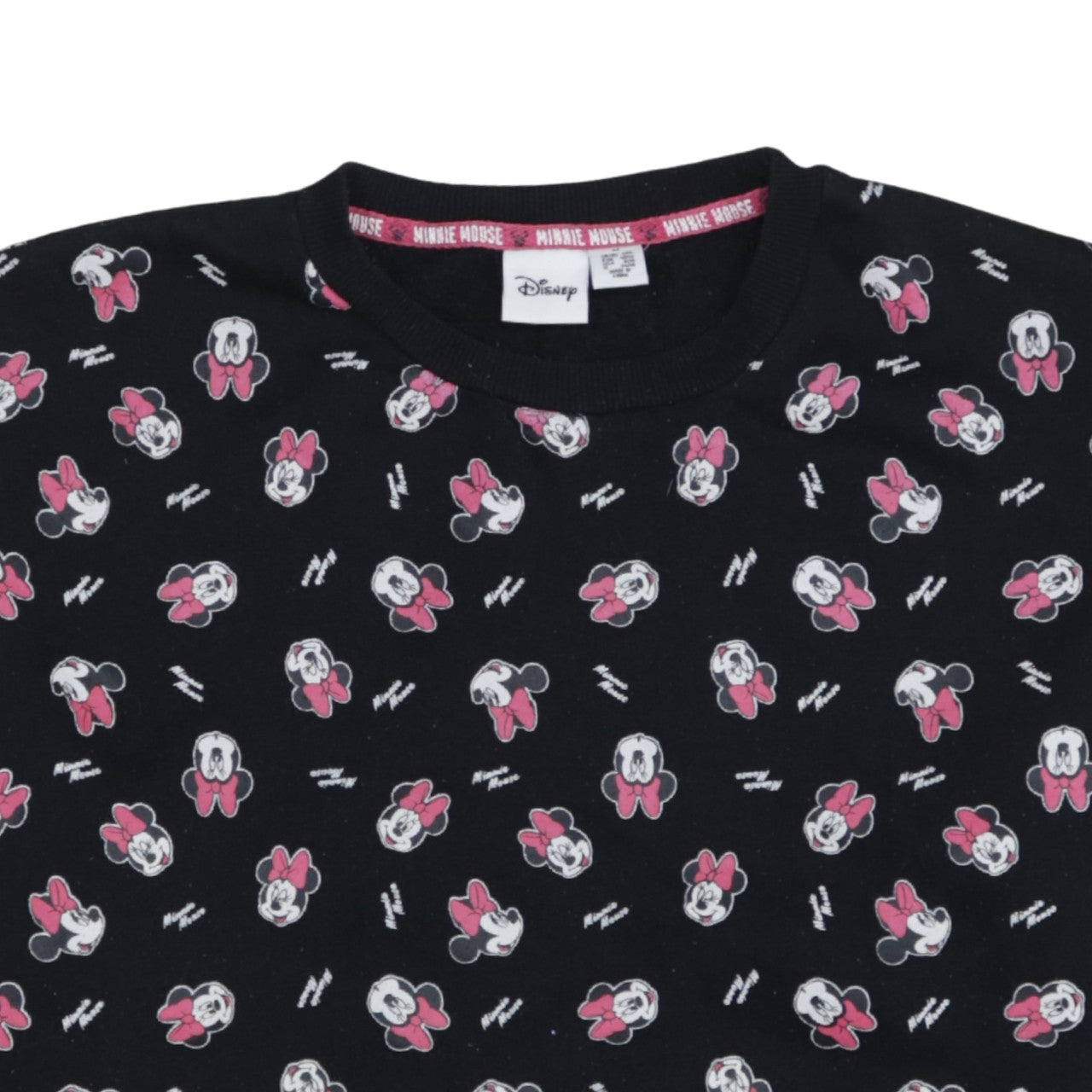 Disney Minnie Mouse Women's Black Crew Neck Pullover Sweatshirt M 12/14