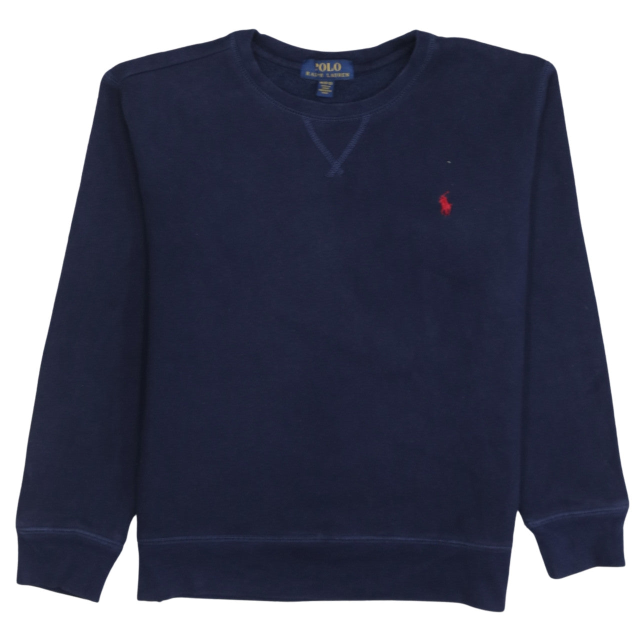 Polo Ralph Lauren Boys Blue Crew Neck Sweatshirt M 10-12 Cotton Logo