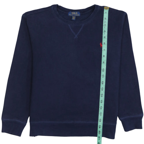 Polo Ralph Lauren Boys Blue Crew Neck Sweatshirt M 10-12 Cotton Logo