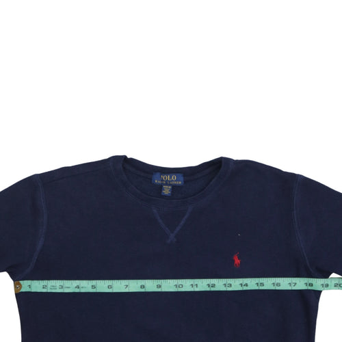 Polo Ralph Lauren Boys Blue Crew Neck Sweatshirt M 10-12 Cotton Logo