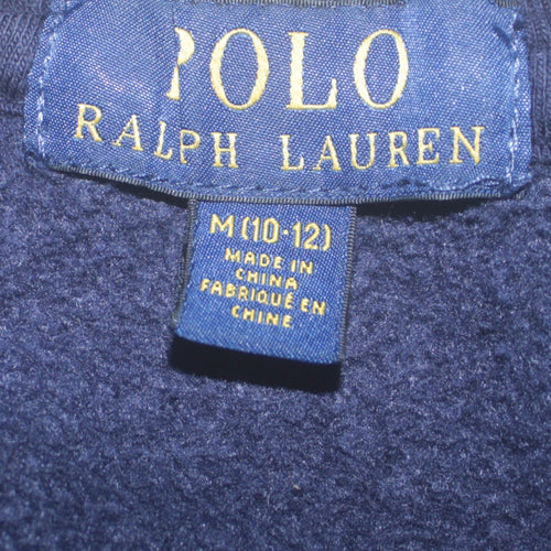 Polo Ralph Lauren Boys Blue Crew Neck Sweatshirt M 10-12 Cotton Logo