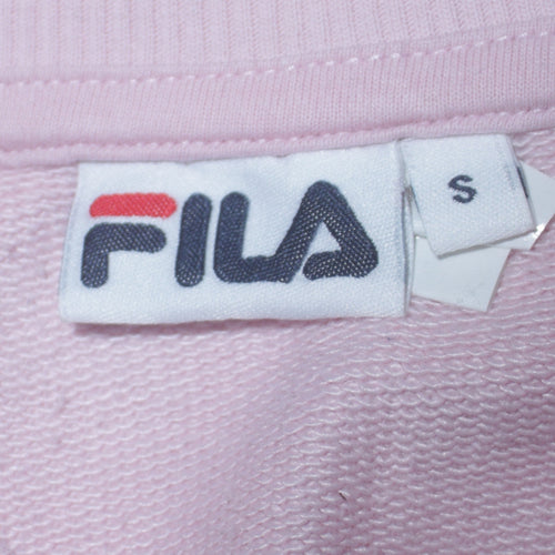 FILA Women Pink Colourblock Logo Crew Neck Pullover Sweatshirt Size S