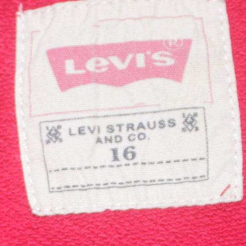 Levi's Women's Red Crew Neck Pullover Logo Sweatshirt Size 16