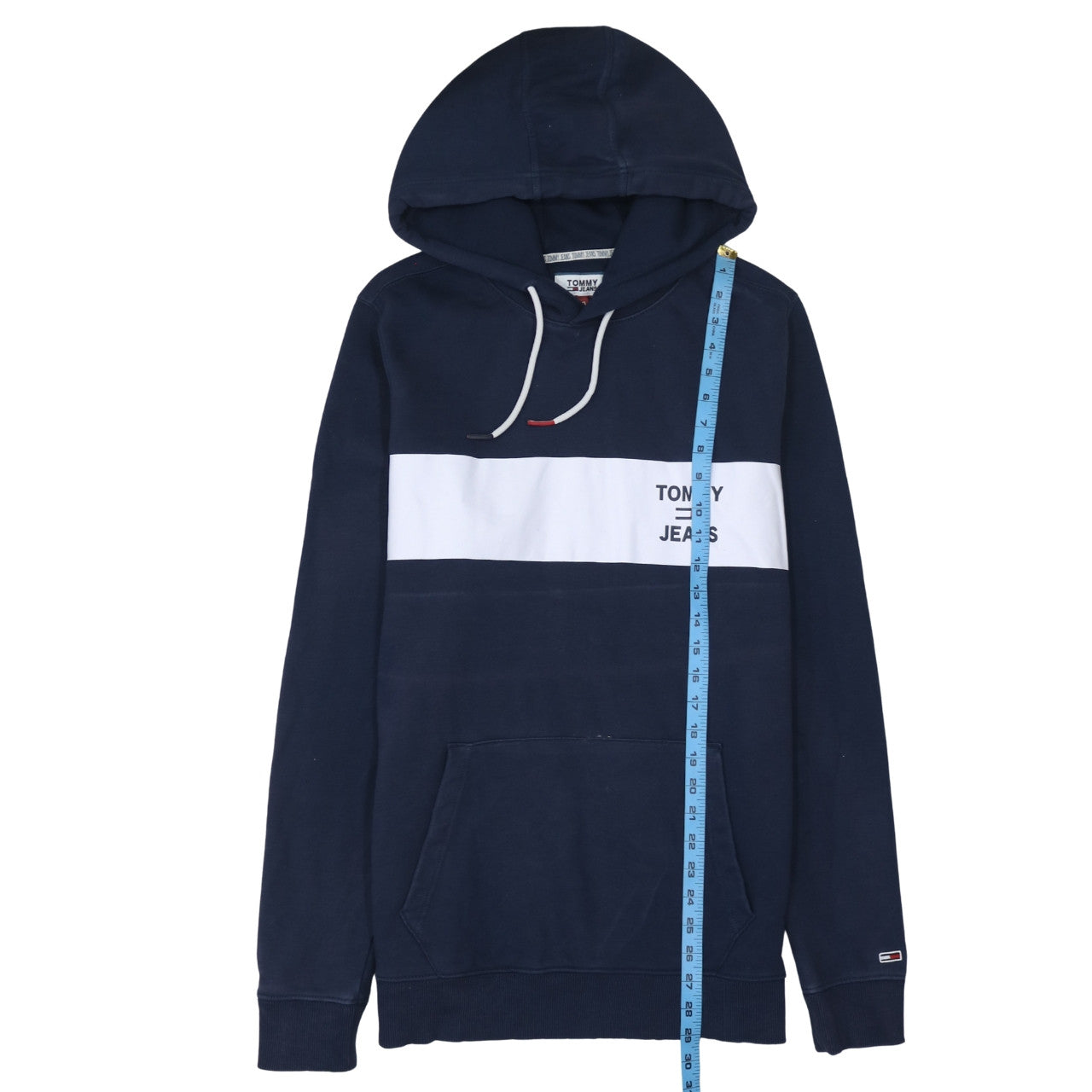 Tommy Jeans Men's Blue XL Pullover Hoodie with Logo Detail