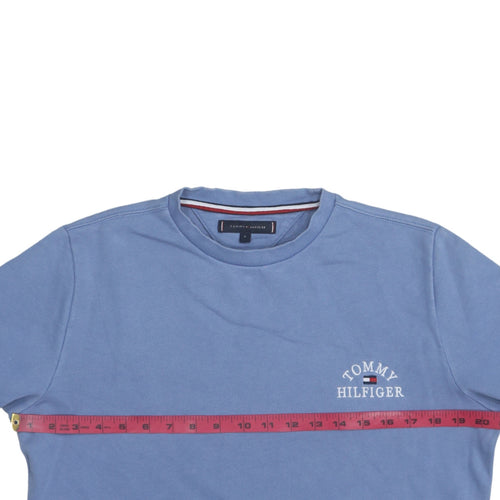 Tommy Hilfiger Men's Blue Crew Neck Cotton Sweatshirt S Regular