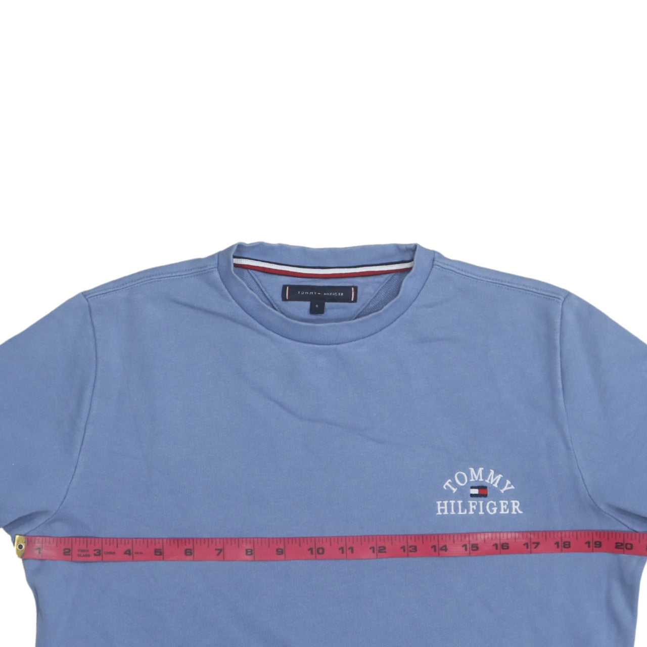 Tommy Hilfiger Men's Blue Crew Neck Cotton Sweatshirt S Regular