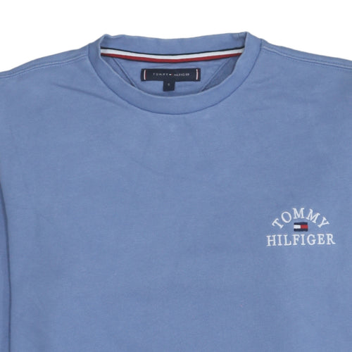 Tommy Hilfiger Men's Blue Crew Neck Cotton Sweatshirt S Regular