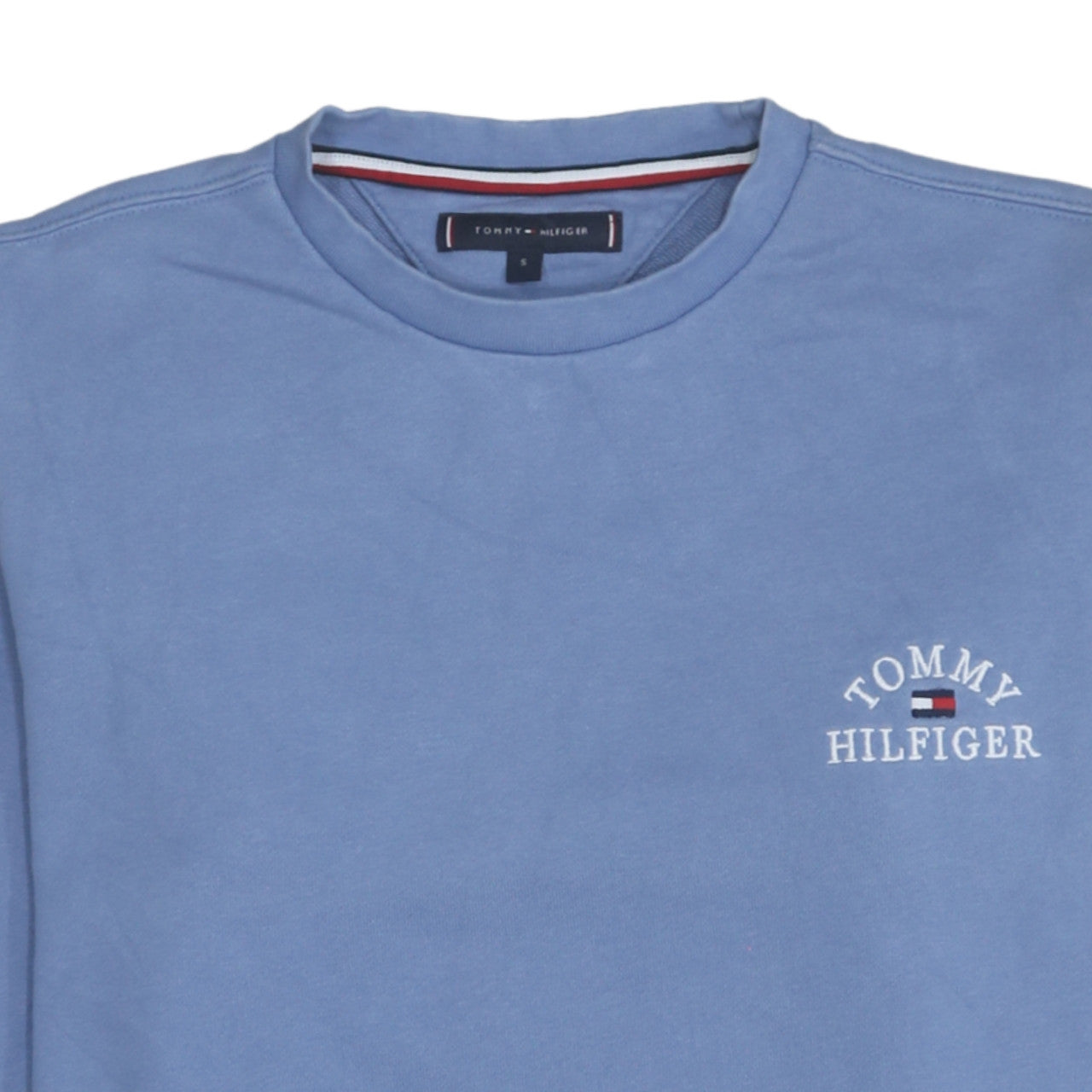 Tommy Hilfiger Men's Blue Crew Neck Cotton Sweatshirt S Regular
